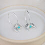 Sterling Silver Moon And Turquoise Hoop Earrings, thumbnail 1 of 3