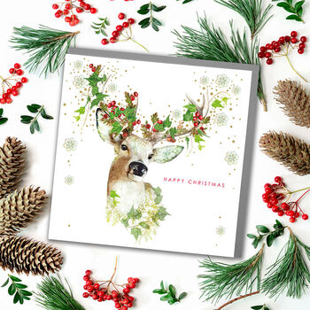 Ivy Stag Christmas Card By Lola Design Ltd | notonthehighstreet.com
