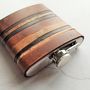 Leather Strips Hip Flask Personalised, thumbnail 2 of 8