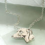 Greyhound Head Pendant In Sterling Silver, thumbnail 1 of 3