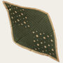 Dark Green Polka Dot Pleated Silky Scarf, thumbnail 2 of 3