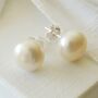 Large Pearl Stud Earrings, thumbnail 2 of 5