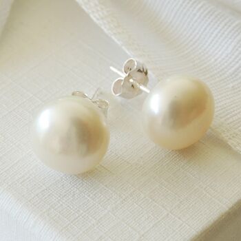Large Pearl Stud Earrings, 2 of 5