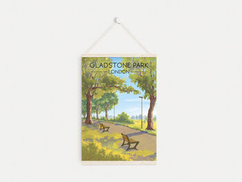 Gladstone Park London Travel Poster Art Print, 6 of 8