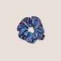 Khepri Print Hair Scrunchie In Cornflower Blue, thumbnail 1 of 3