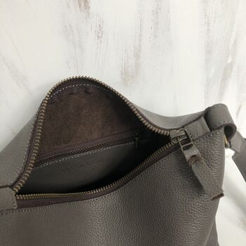 Fair Trade Classic Leather Shoulder Cross Body Handbag, 9 of 11
