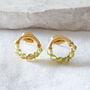 Tourmaline Beaded Gold Plated Silver Circle Earrings, thumbnail 5 of 9