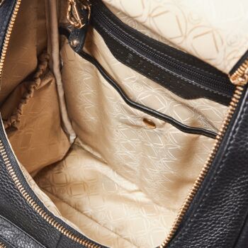 Amber Midi Black Pebble Leather Backpack, 5 of 11