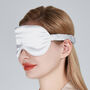 Silk Sleep Mask Eye Mask 100% Pure Soft Mulberry Silk White Luxury Travel Gift Blackout Hypoallergenic, thumbnail 3 of 5