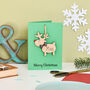 Personalised Reindeer Decoration Christmas Card, thumbnail 2 of 6