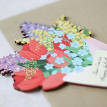 Personalised Wooden Card, Spring Flowers, 2 of 6