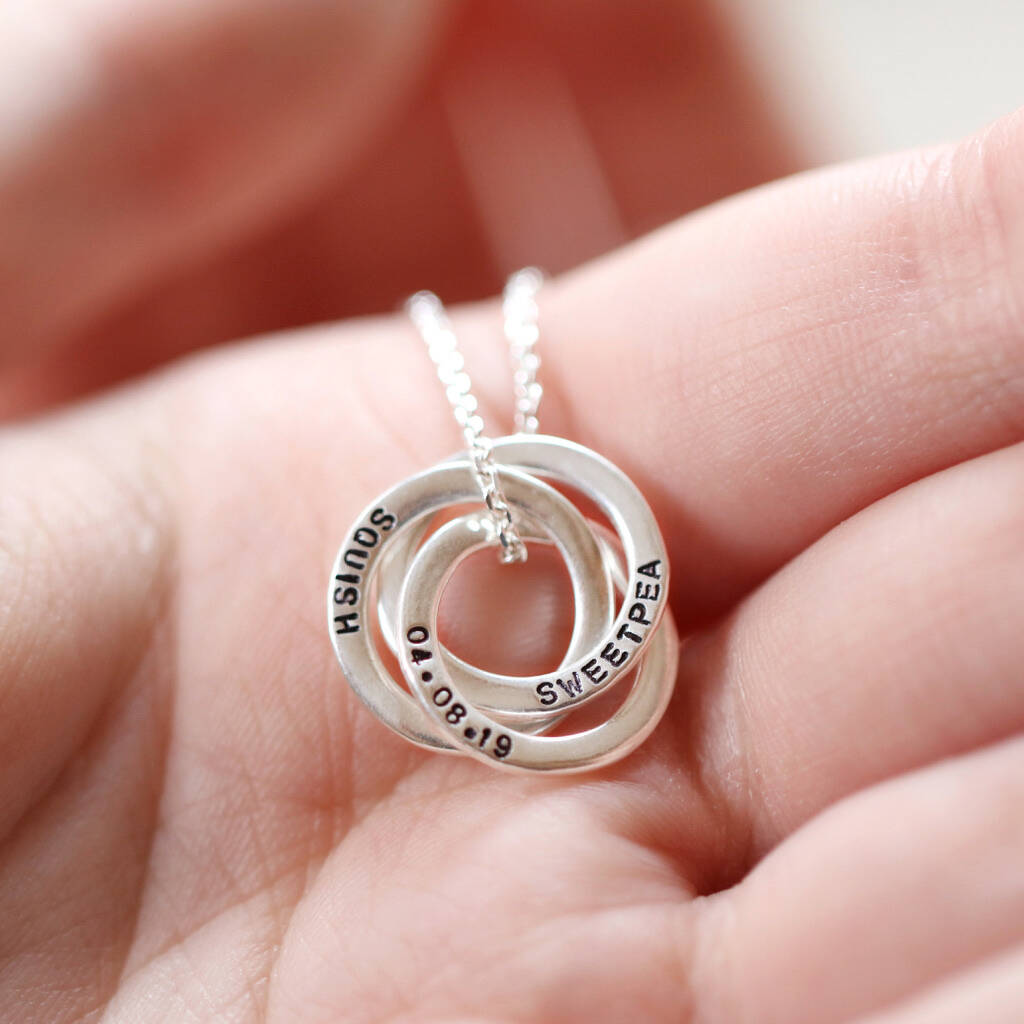 Personalised Sterling Silver Russian Ring Necklace, 1 of 6