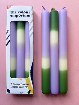 'Apple Crumble' Trio Of Dip Dyed Dinner Candles, 3 of 4