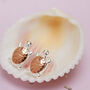 Turtle Swarovski Crystal Stud Earrings 18ct Rose Gold Plated Eco 925 Silver, thumbnail 1 of 4