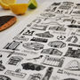 Newcastle Illustrated Black And White Tea Towel, thumbnail 2 of 7