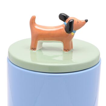Blue Ceramic Dog Treat Jar, 4 of 4