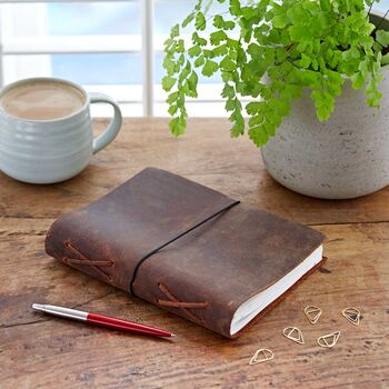 Personalised Buffalo Leather Elastic Tie Journal, 2 of 7