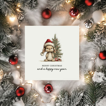 Bunny Christmas Card Pack Of Four, Hoppy New Year, 2 of 5