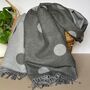Cashmere Blend Dots Scarf In Grey, thumbnail 1 of 5