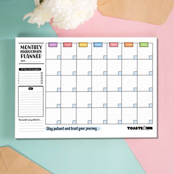 A4 Monthly Productivity Planner Desk Pad, 2 of 4