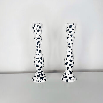 A Pair Of Dalmatian Print Candlesticks, 3 of 4