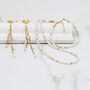 Pearl Chain Drop Hoop Earrings, thumbnail 6 of 10