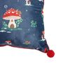 Gnome Print Cushion With Pom Poms 35cm Square, thumbnail 2 of 4