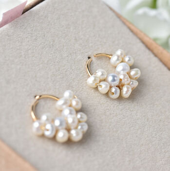 Mini Pearls Cluster Stud Earrings, 7 of 11