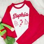Personalised Kids Candy Cane Christmas Pj's, thumbnail 1 of 3