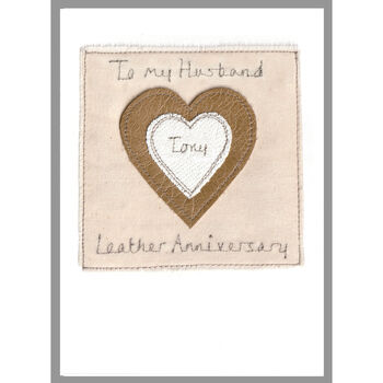 Personalised 3rd Leather Wedding Anniversary Card, 3 of 10