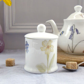 Bee And Spring Flower China Sugar Pot, 7 of 11