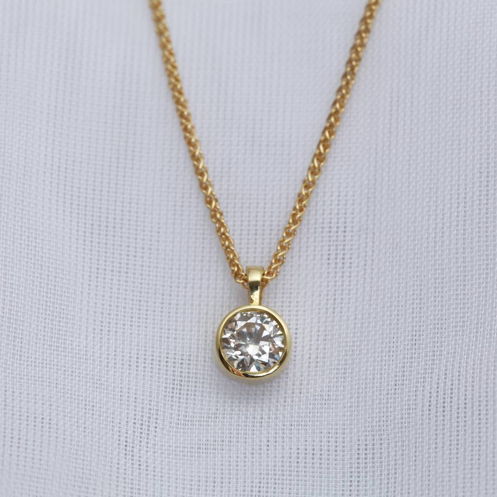 Handmade 18ct Gold Diamond Or Moissanite Necklace, 1 of 3