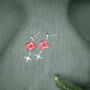 Christmas Star Pressed Flower Dangle Stud Earrings, thumbnail 3 of 3