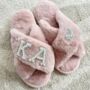 Personalised Womens Pearl Slippers With Initials, thumbnail 2 of 6