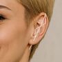 Double Triangle Oxidised Sterling Silver Ear Climbers, thumbnail 4 of 9