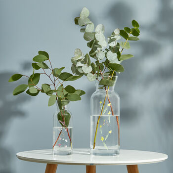 Personalised Birth Flower Stems Glass Vase, 3 of 7