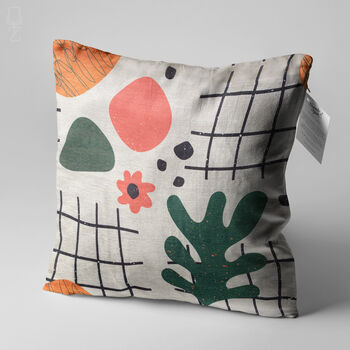 Abstract Cushion Cover With Plants And Flowers, 3 of 7