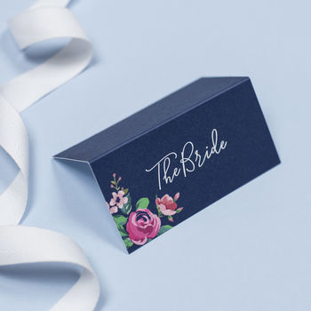 Adela Navy And Pink Floral Wedding Table Plan, 2 of 3