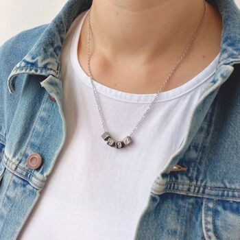 Special Date Cubed Bead Necklace, 4 of 11