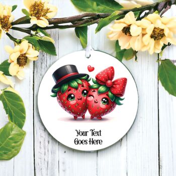 Personalised Cute Strawberry Love Food Fun Decoration, 2 of 2