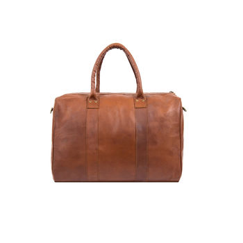 Personalised Leather Cortes Compact Weekender Holdall, 4 of 9