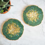 Sparkly Green Geode Resin Coasters, thumbnail 3 of 10