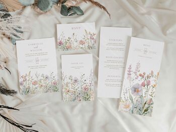 Dusty Pink Wildflower Wedding Invitations, 4 of 4