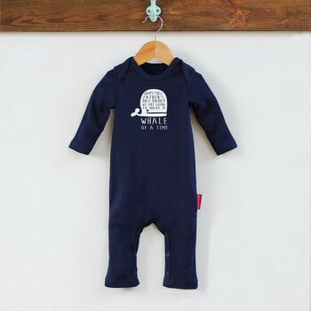Happy First Fathers Day Baby Whale Romper, 8 of 12