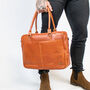 Personalised Tan Buffalo Leather Oxford Zip Up Satchel, thumbnail 1 of 9