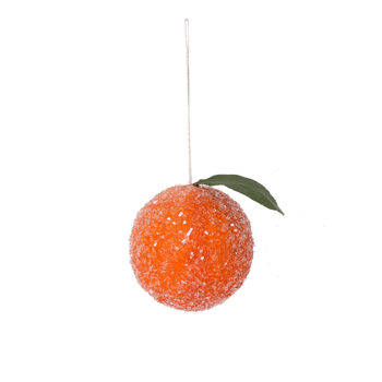 Christmas Spun Cotton Orange Fruit Decoration, 6cm, 2 of 2