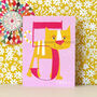 Mini Happy Cat 5th Birthday Card, thumbnail 1 of 4