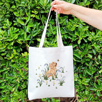 Dog And Butterfly Tote Bag | Cocker Spaniel, 7 of 9