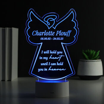 Personalised Angel Memorial Light Sign, 3 of 9