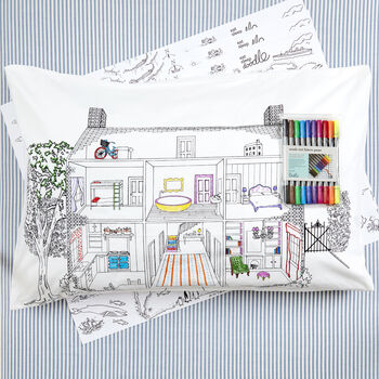 Doll's House Colour In Pillowcase Kit + 10 Pens, 3 of 7